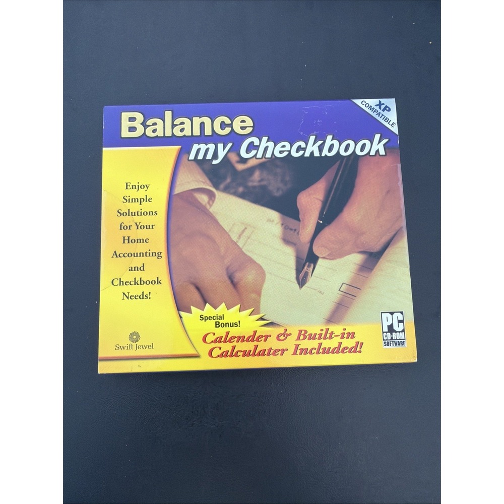 Balance My Check Book Pc Cd Rom Cosmi Brand New Sealed VTG XP Comp Win 98